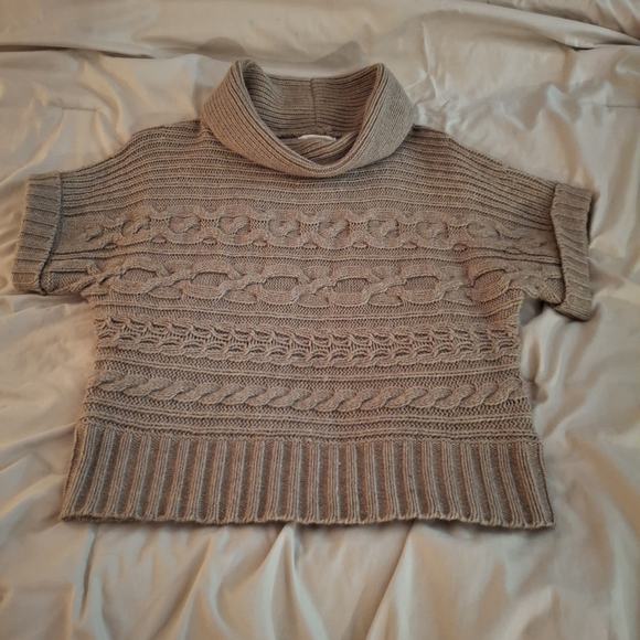 Dress Barn Women's Brown Cowl Neck Short Sleeve Sweater - Picture 3 of 6